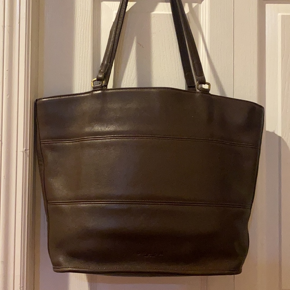 COACH *RARE* VINTAGE BAG 9094 LG brown leather tote for work,travel,daily use!